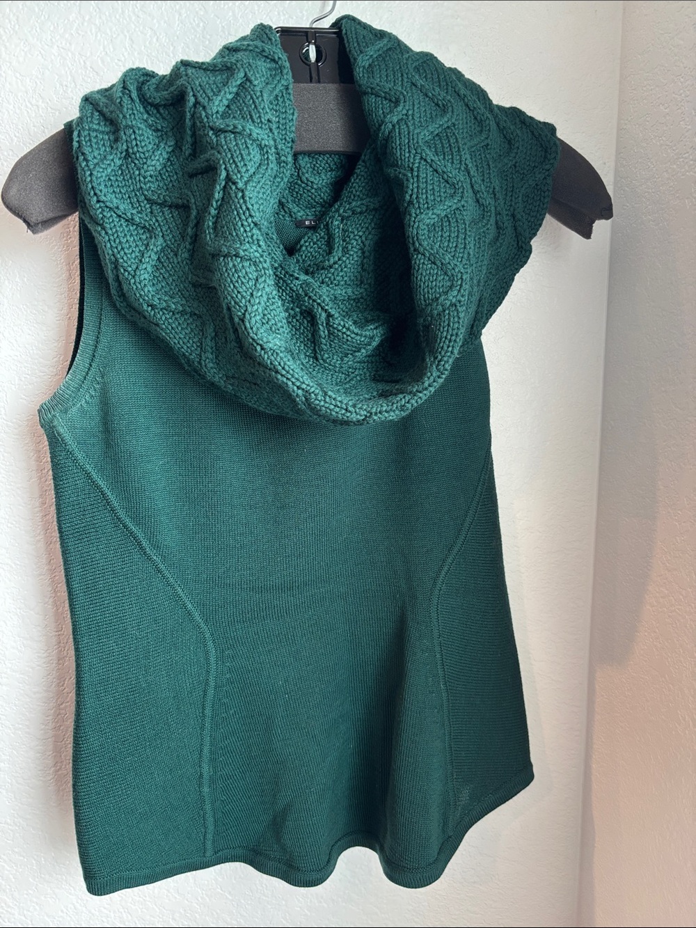Elie Tahari Sleeveless Cowl Neck Sweater in Green